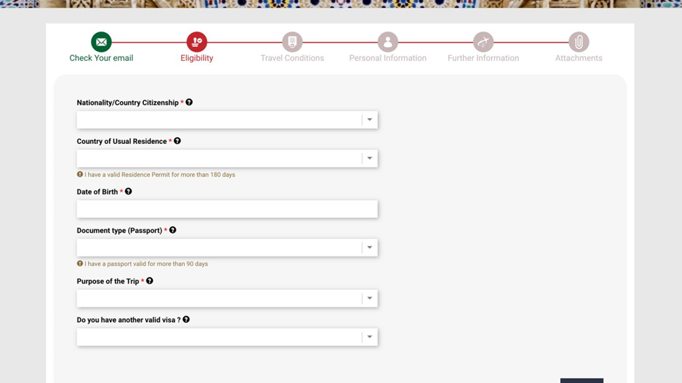 Morocco E-Visa Form