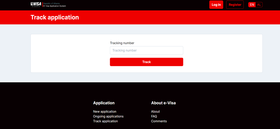 Track Albania Visa Status