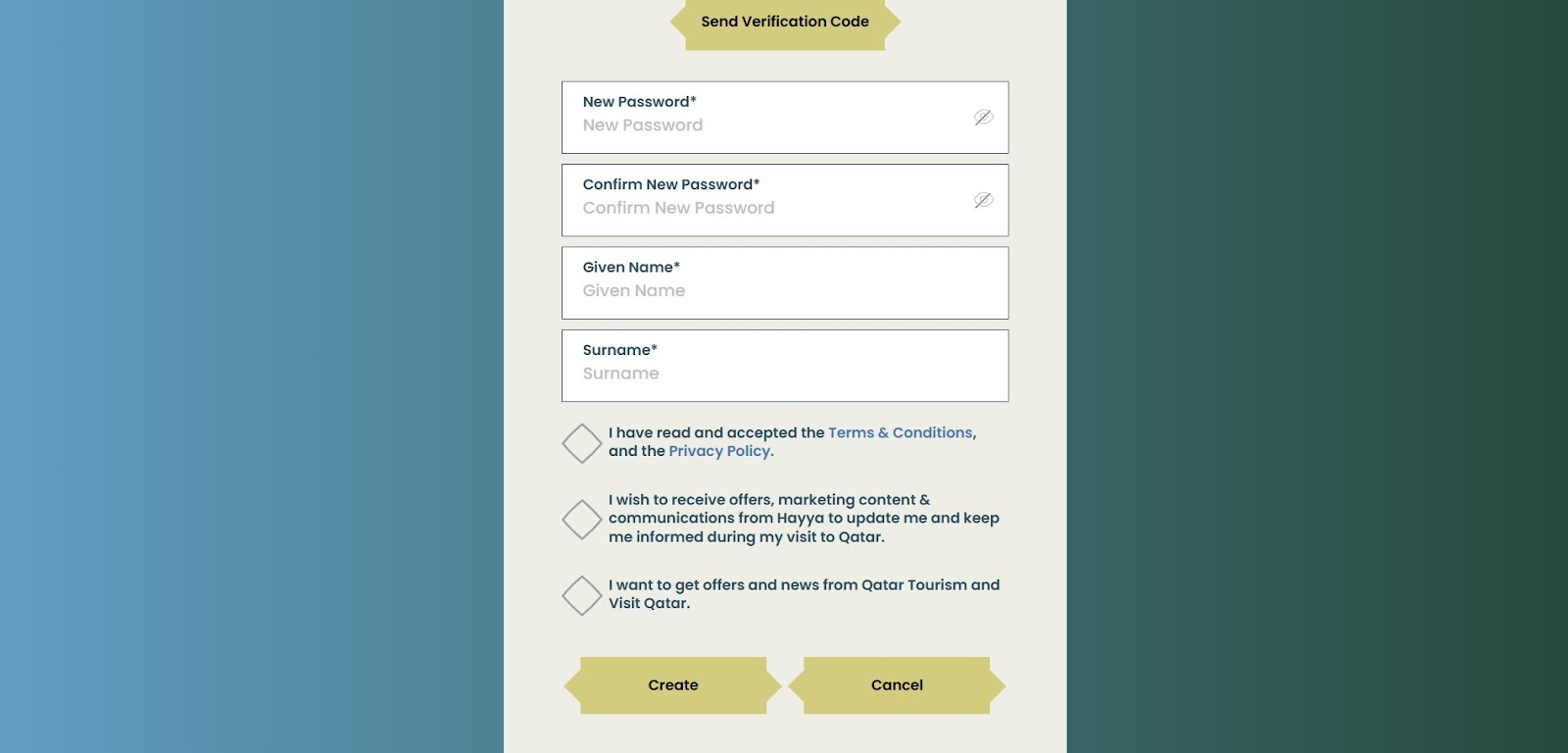 create account on hayya website